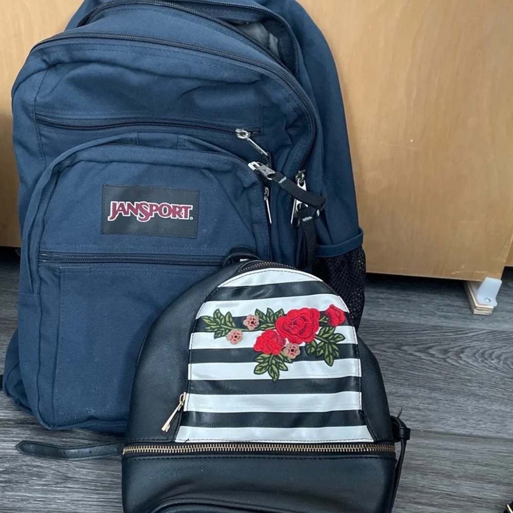Jansport navy blue backpack + Mini Bag